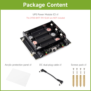 Waveshare Uninterruptible <b>Power</b> <b>Supply</b> <b>UPS</b> Module (C) For Jetson Orin, Supports 21700 Li battery (NOT included) K624 - Product Image 2