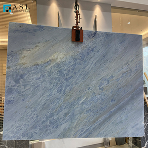 Pierre de marbre bleu cristal de luxe Azul Bahia, dalles Azul Bahia pour revêtement mural intérieur et extérieur - Product Image 5