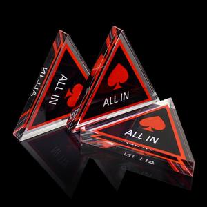 Texas Hold'em Poker Tout en Plaque Bouton Acrylique Triangle Tout en Bouton Rouge Bêche Double Face Tout en Bouton - Product Image 1