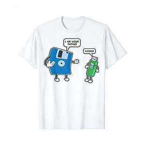 T-shirt in cotone oversize con stampa USB a forma di floppy disk e scritta 'I Am Your Father', divertente, retrò, geek, umoristica, parodia, regalo, manica corta, streetwear, casual - Product Image 4