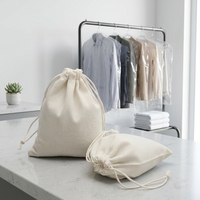 Sacs à cordon en mousseline de polyester-coton de luxe avec logo personnalisé, écologiques, résistants à l'eau, durables, sacs de lavage