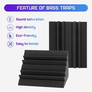 <span class=keywords><strong>BONNO</strong></span> 12 "X 7" X 7 "pièges à basses panneaux de pièges à basses en mousse acoustique insonorisant Studio rembourrage en mousse piège à basses Studio mur d'angle - Product Image 4