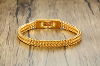 Nouveautés Bracelet en maille chaîne de quille en acier inoxydable pour homme Bijoux argentés avec placage or Cadeau tendance pour homme et femme