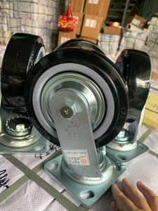 Heavy Duty <b>Black</b> Polyurethane Caster Wheel 4 5 6 8 Inch with Iron Core and Zinc Plated Swivel <b>Bracket</b> 1000kg Load - Product Image 4