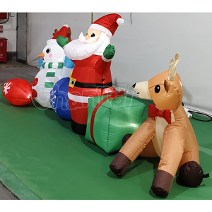 Decoración Navideña Personalizable, Inflable <span class=keywords><strong>de</strong></span> Santa Claus con Muñeco <span class=keywords><strong>de</strong></span> Nieve, Decoración Navideña Inflable para Interiores y Exteriores - Product Image 2