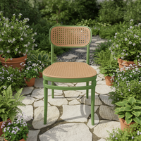 Chaise en plastique verte en promotion, chaise de salle à manger empilable en plastique pour intérieur et extérieur, véranda, balcon, café, boutique, patio, bord de piscine