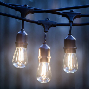 48ft 15 Dropped Sockets LED Outdoor Commercial <strong>String</strong> <strong>Lights</strong> S14 Weatherproof Vintage Edison Bulb <strong>Light</strong> <strong>String</strong> - Product Image 2