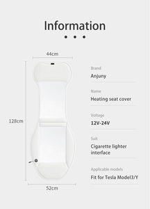 Anjuny12V cotone auto doppio sedile cuscino riscaldato coprisedile elettrico tappetino riscaldante inverno scaldabagno auto riscaldatore sedile - Product Image 6