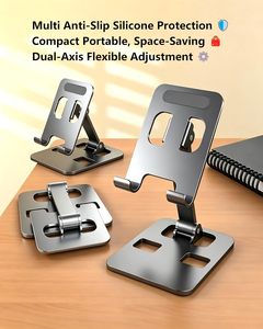 Desktop Folding 360 <b>Rotatable</b> Aluminum Alloy Mobile Phone Tablet Stand for Office <b>Desk</b> - Product Image 3