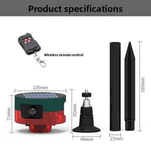 Yeni tasarım su geçirmez şarj edilebilir güneş açık hayvan kovucu ultrasonik kuş vahşi hayvan köpekler rakun tilkiler Hares kovucu - Product Image 5