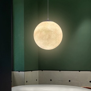 Lámpara Colgante Esférica LED Acrílica con Forma de Luna, Altura Ajustable, para Escaparates de Tiendas de Arte Creativo, Restaurantes, Bares y Mostradores de Ropa - Product Image 4