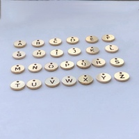 A1454 breloque mode remplie d'or 14 carats breloque ronde lettre initiale pour la fabrication permanente de bijoux bricolage