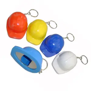 HXY Wholesale Factory Custom 3d Rubber ABS Mini Construction Helmet Keychain Plastic Hat Bottle Opener Keychain