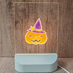 Tự làm <span class=keywords><strong>LED</strong></span> món quà trống 3D sáng tạo bút viết lại Acrylic Lưu ý Hội Đồng Quản trị <span class=keywords><strong>LED</strong></span> Tái Ghi ánh sáng ban đêm với bảng tin - Product Image 6