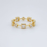 Bague en or jaune 18 carats minimaliste et fine avec diamant de laboratoire pour femme, bijoux chinois, bijoux massifs, bagues tendance