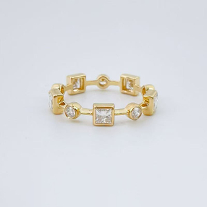 Anillo de Moda Minimalista de Oro Amarillo de 18K con Diamante Creado en Laboratorio para Mujer, Joyería China, Anillo Grueso - Product Image 1