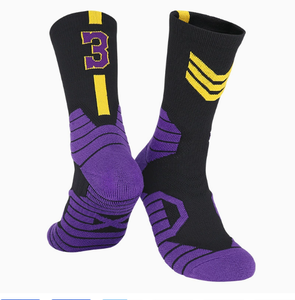 Chaussettes <span class=keywords><strong>de</strong></span> basketball professionnelles automne-hiver, épaisses, jacquard, lettres, évacuation <span class=keywords><strong>de</strong></span> l'humidité, semelle en tissu éponge, mi-mollet, antidérapantes, chaussettes <span class=keywords><strong>de</strong></span> sport - Product Image 5