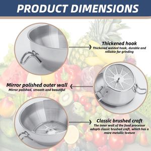 Moulin à Aliments Manuel Rotatif en Acier Inoxydable Durable avec 3 Disques de Broyage pour Cuisine : Mixeur, Râpe à Confiture, Presse-Purée - Product Image 4