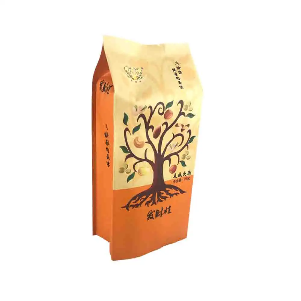 Prix d'usine soufflet latéral emballage de thé étanche à chaud sacs en papier kraft personnalisés avec logo