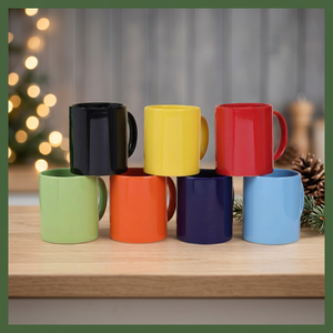 แก้วกาแฟเซรามิกขนาด 11 ออนซ์ พร้อมหูจับสีสันสดใส พิมพ์ลายตามสั่ง แก้วของขวัญพร้อมโลโก้ สำหรับสำนักงาน งานเลี้ยงสังสรรค์ และโปรโมชั่น - Product Image 3
