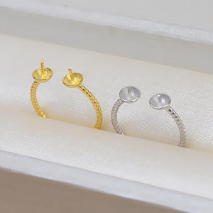 Anillo Abierto Ajustable de Plata S925 para Joyería DIY con Perlas, Doble Cuentas y Diseño de Espiral, Tamaño 6mm - Product Image 3