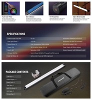 Batterie sans fil portable IP65, tube lumineux LED 360 pixels, barra luminosa, tube LED sans fil, DMX, club, fête, DJ, lumière de scène