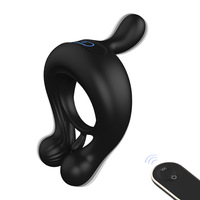 God of War Fernbedienung Vibrations-Doppelring Lock Essence Ring Resonanz Sexprodukte Männlich Weiblich Gemeinsamer Masturbator