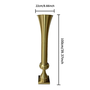 Giá đỡ hoa cưới vàng lớn bán buôn, bình hoa kim loại cao để trang trí trung tâm bàn tiệc tại địa điểm tổ chức sự kiện, làm bằng chất liệu nhân tạo - Product Image 5