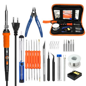 Fer à souder <span class=keywords><strong>orange</strong></span> 60W 220V Kit de fer à souder à température réglable outils de soudure fil à souder pointes de soudure - Product Image 1