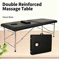 Table de massage pliante doublement renforcée, portable, en acier inoxydable, pour salon de beauté, tatouage et thérapie, livraison directe d'usine