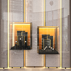 Fanxi đen tùy chỉnh sợi nhỏ đồng hồ hiển thị Showcase giá vàng kim loại đồng hồ đứng - Product Image 3