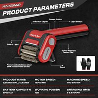 Brosse électrique pour barbecue, lumière LED, 700 à 800 tr/min, poils en acier inoxydable 304, rechargeable par type C