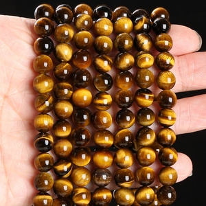 Großhandel natürliche gelbe Tigerauge Perlen Hochwertige lose Edelstein Perlen für DIY Schmuck herstellung Armband Halskette Lieferungen - Product Image 3
