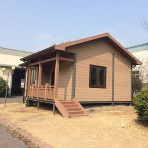 Gỗ Nhựa Composite WPC Vườn Tường Panel Gỗ Trang Chủ WPC Trường Hợp Đúc Sẵn Romania Prefab Nhà Ngoại Thất WPC Cabin Gỗ - Product Image 1