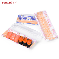 Sunzza paquete gran oferta desechable mascota rosa azul plástico sushi caja para ir sashimi embalaje contenedor
