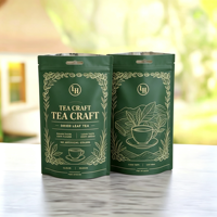 Sachets de thé en aluminium anti-humidité avec logo personnalisé, refermables, à fond plat, vente en gros pour les entreprises de thé