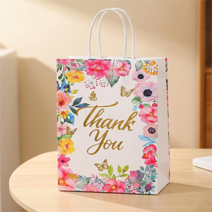 Custom Printed Eco-Friendly Recycled Kraft Paper Wedding Party Thank You <b>Gift</b> <b>Bags</b> with Lamination Pizza & Milk Use - Product Image 3
