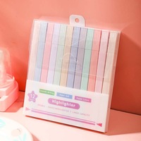 Vente en gros Surligneurs esthétiques mignons Ensemble de 12 stylos pastel Stylos à double extrémité à pointe souple Kawaii pour les écoliers Fournitures de bureau