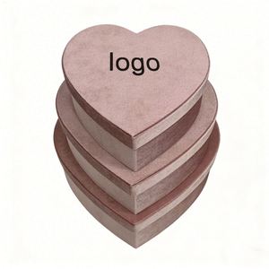 Factory Direct Customizable Velvet <b>Heart</b>-<b>Shaped</b> Gift <b>Box</b> Set Elegant Ideal for Flower & Birthday Gift Packaging - Product Image 1