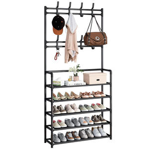 Porte-manteau autoportant avec rangement pour chaussures et étagère à chaussures intégrée pour l'entrée de la maison - Product Image 5