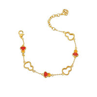 Bracelet en forme de gourde dorée pour femmes TANGPEI, pendentif en émail rouge, bijoux en métal tendance