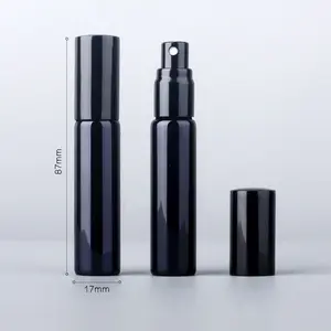 Garrafa spray de perfume, venda quente clássica galvanizada ouro preto prata 10ml garrafa spray de vidro spray para cosméticos