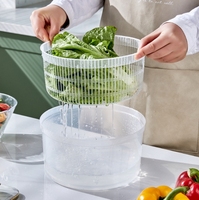 Utensilios de Cocina de Alta Calidad, Mezclador de Ensaladas, Escurridor de Ensaladas Manual de Plástico para Frutas y Verduras
