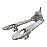 Transpalette manuel hydraulique ICHIMENS 2,5 T, 540x1150 mm, roues tandem en nylon, galvanisé argent, garantie 3 ans, intérieur/extérieur