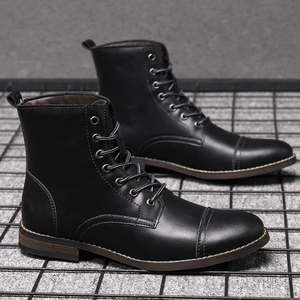 Bottes en cuir vintage pour hommes, bottes hautes, durables, confortables, grandes tailles 38-48, bottes rétro - Product Image 5