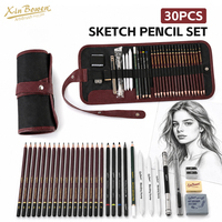 Kit de Crayons à Dessiner Professionnels Xin Bowen, 30 Pièces, Trousse Portable, Ensemble d'Outils de Dessin, Fournitures en Gros pour les Amateurs et les Écoles d'Art