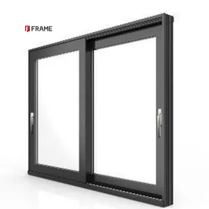 تصميم جديد إطار ضيق نوافذ منزلقة من الألومنيوم برؤية بسيطة نوافذ وأبواب من الزجاج والألومنيوم للرؤية