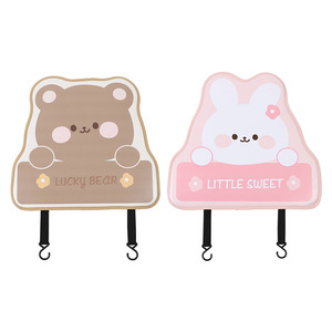 <b>Cute</b> Cartoon Car Rear Seat Anti Kick Mat Tulip <b>Bear</b> Rabbit PU Material For Kids Protection Backrest Cover - Product Image 5
