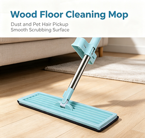 360 Rotating <b>Flat</b> <b>Mop</b> Hand Free Self Wringing Microfiber Floor Cleaning <b>Mop</b> with Stainless Steel Pole for Home Office - Product Image 2