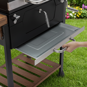 <span class=keywords><strong>Parrilla</strong></span> de Carbón y Ahumador Royal <span class=keywords><strong>Gourmet</strong></span> de Acero Inoxidable con Carrito, Diseño Moderno para Jardín y Patio Trasero, Color Negro Mediano - Product Image 2